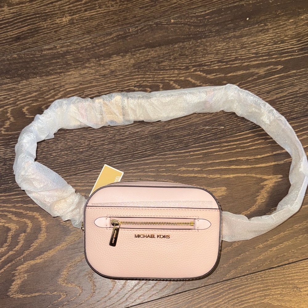 Michael Kors Light Pink Belt Bag with Gold Accents